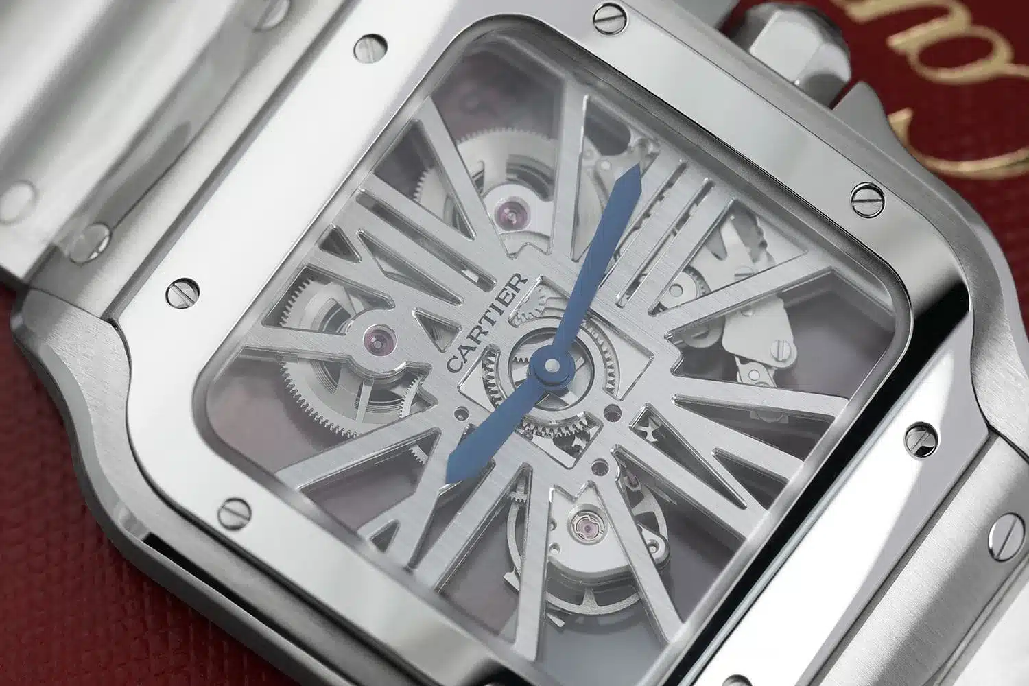 Cartier Santos De Cartier Skeleton WHSA0015 Stainless Steel Watch COMES WITH RUBBER STRAP AND DEPLOYMENT BUCKLE – image 3
