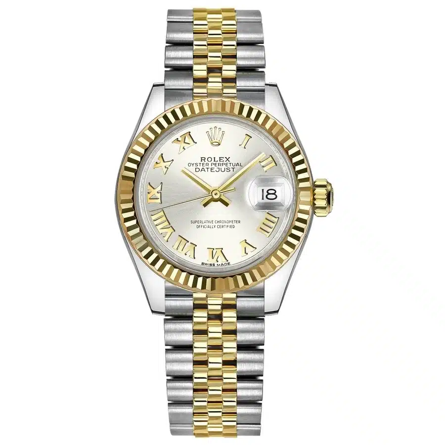 Rolex Lady-Datejust 28mm Jubilee 279173 Stainless Steel & Yellow Gold Watch Silver Roman Dial