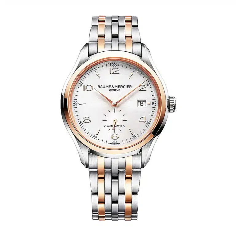 Baume & Mercier Clifton 10140 Rose Gold & Stainless Steel Watch Silver Arabic Dial 2024