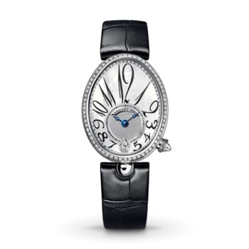 Breguet Reine De Naples 8918BB58964D00D3L White Gold With Black Leather Watch MOP Arabic Dial 2024