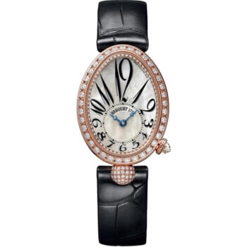 Breguet Reine de Naples 8928BR5W944DD0D Rose Gold With Black Crocodile Skin Leather Watch 2024