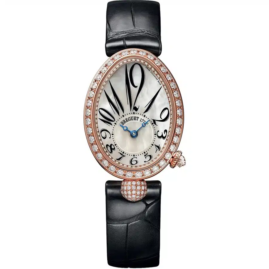 Breguet Reine de Naples 8928BR5W944DD0D Rose Gold With Black Crocodile Skin Leather Watch 2024