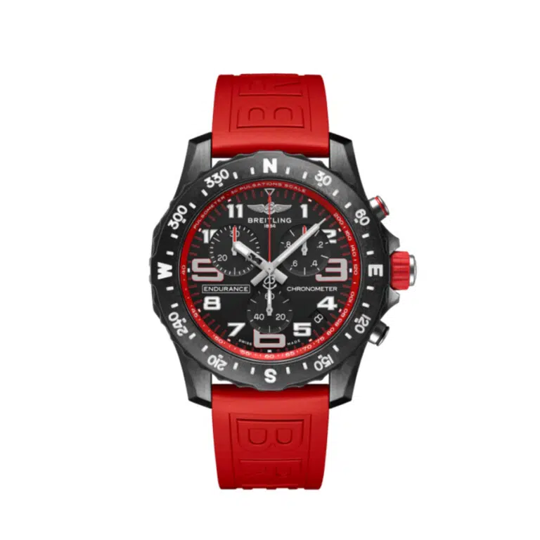 Breitling Endurance Pro X82310D91B1S1 Breitlight case with Red Rubber Watch Black Dial