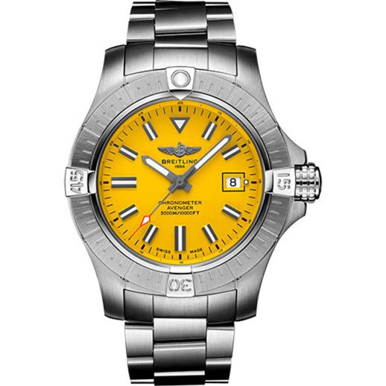 Breitling Avenger Seawolf A17319101I1A1 Stainless Steel Watch Yellow Dial