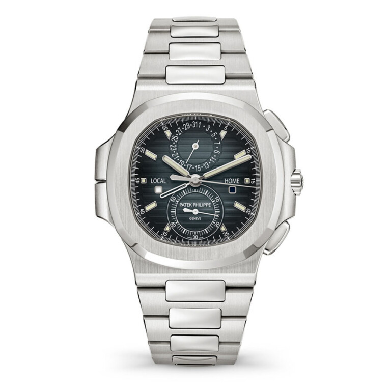 Patek Philippe Nautilus 5990/1A-001 Grey Chronograph Dual Time Dial Stainless Steel Watch 2016