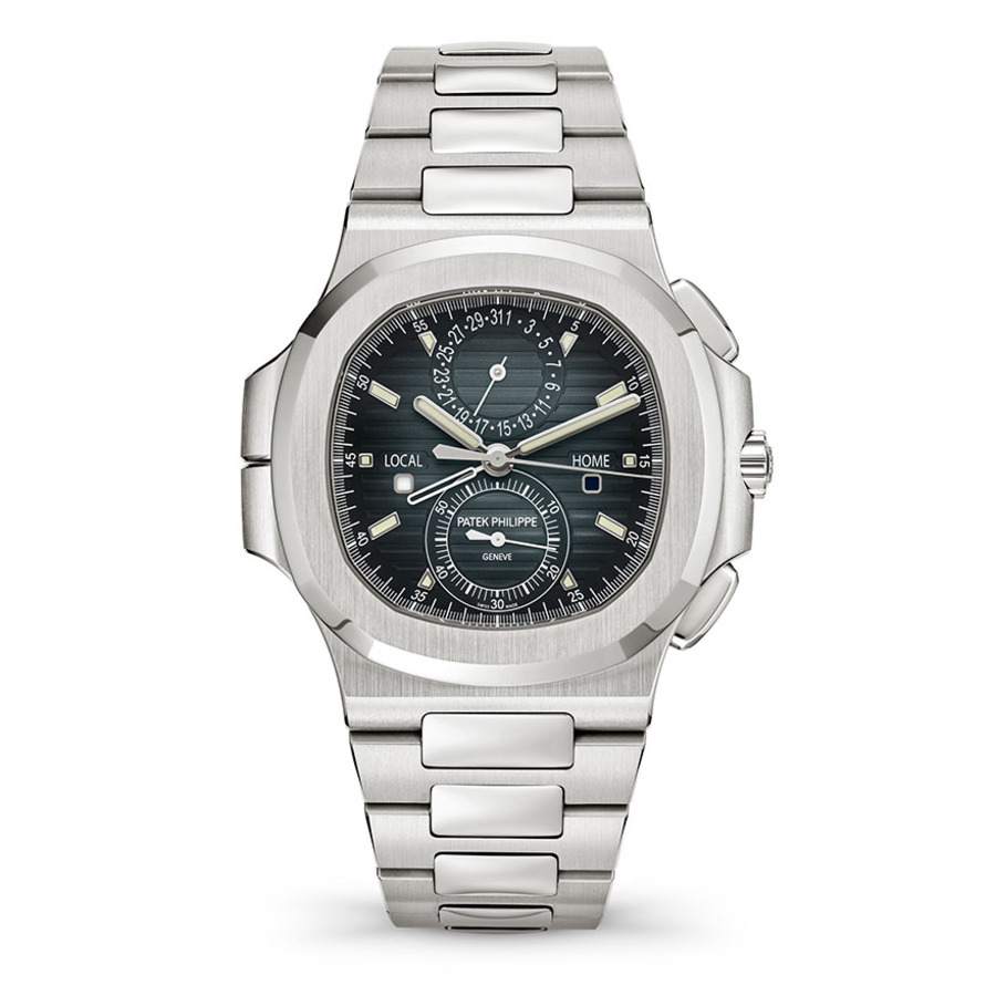 Patek Philippe Nautilus 5990/1A-001 Grey Chronograph Dual Time Dial Stainless Steel Watch 2016