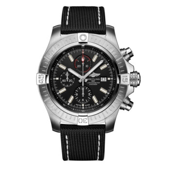 Breitling A13375101B1X1 Super Avenger Chronograph 48mm Stainless Steel With Black Leather Watch Black Dial 2024