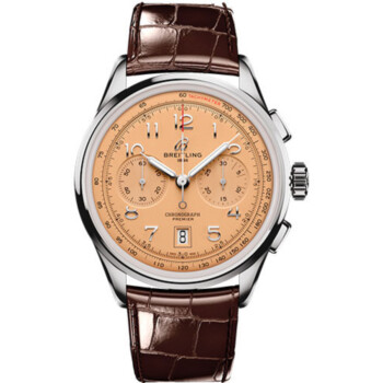 Breitling Premier B01 Chronograph Stainless Steel With Brown Alligator Leather Watch Copper Dial AB0145331K1p1