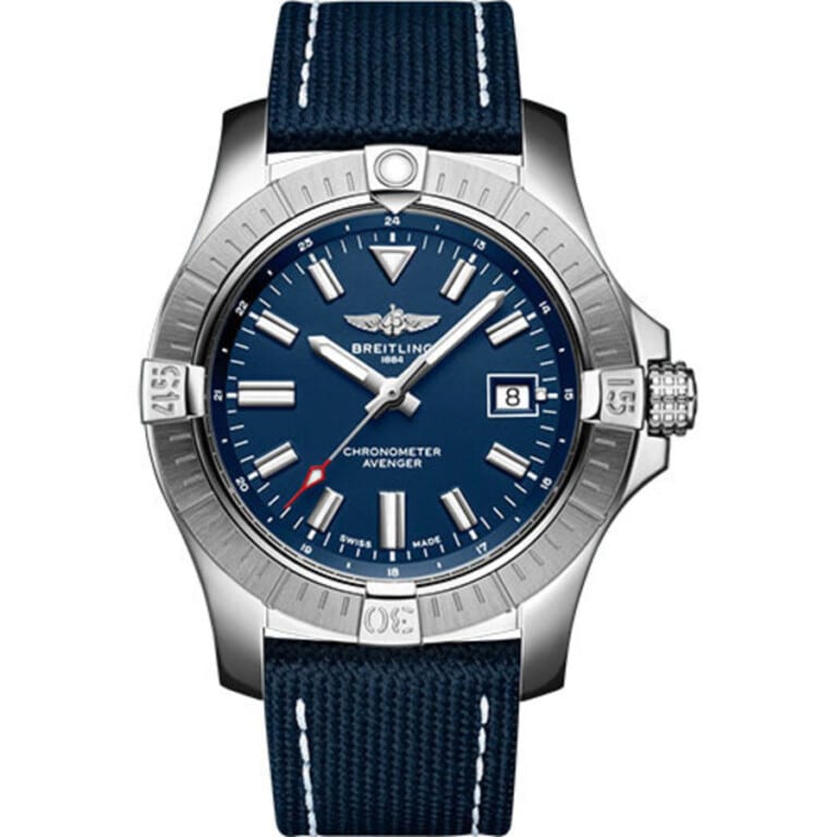 Breitling Avenger Blue Dial A17318101C1X1 Stainless Steel With Blue Calfskin Leather Watch 2024