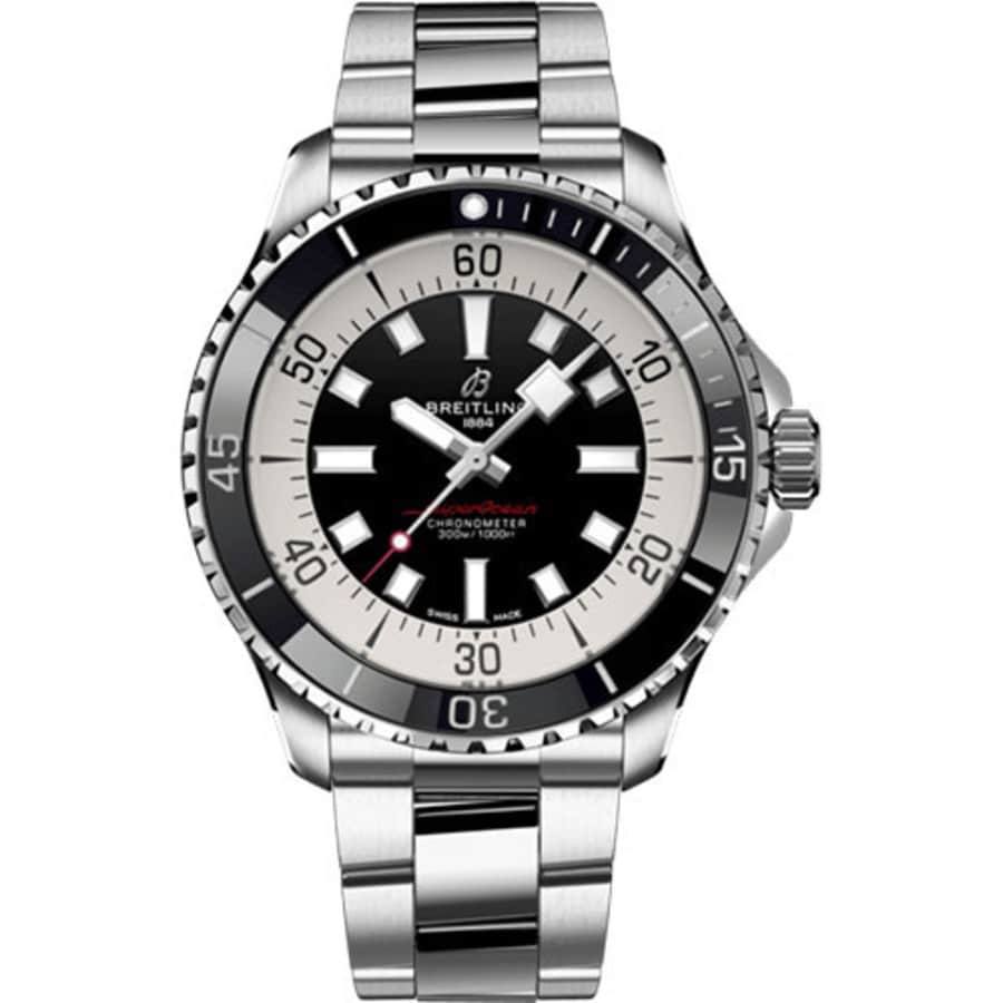 Breitling Superocean Automatic 44mm Black Dial A17376211B1A1 Stainless Steel Watch 2024