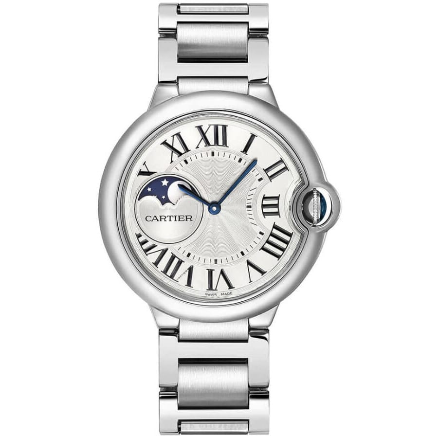 Cartier Ballon Bleu 37mm WSBB0050  Stainless Steel Watch Silver Roman Dial