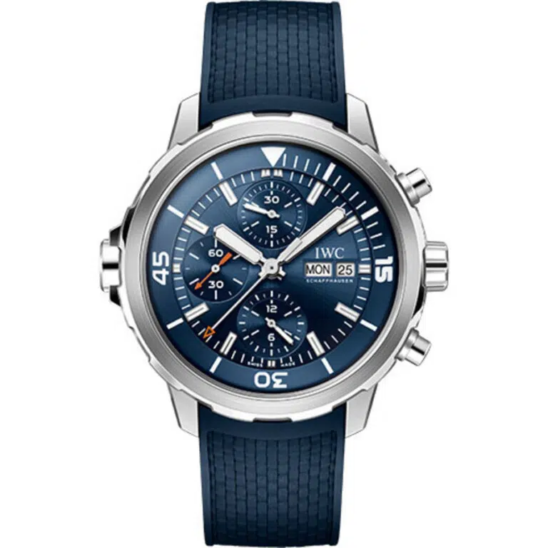IWC Aquatimer Chronograph 44mm Stainless Steel With Blue Rubber Watch Blue Dial IW376806