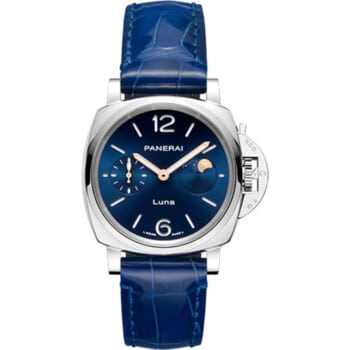 Panerai Luminor Due Luna 38mm PAM01179 Stainless Steel With Blue Leather Watch Blue Dial 2024