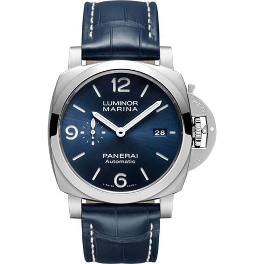 Panerai Luminor Marina PAM01313  44mm Stainless Steel with Blue Leather Watch Blue Dial 2024
