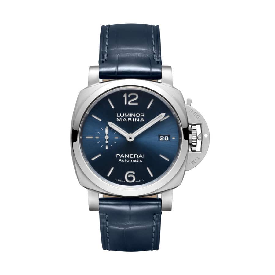 Panerai Luminor Marina 42mm PAM01393 Automatic Stainless Steel With Blue Leather Watch Blue Dial 2024