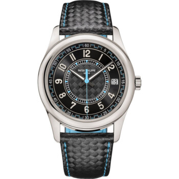 Patek Philippe Calatrava 40mm 6007G-011 White Gold With Black Calfskin Leather Watch Black Dial