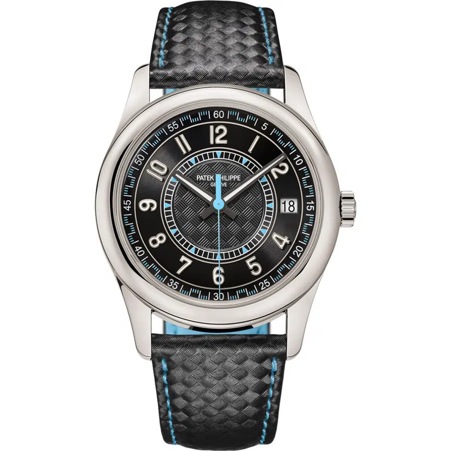 Patek Philippe Calatrava 40mm 6007G-011 White Gold With Black Calfskin Leather Watch Black Dial