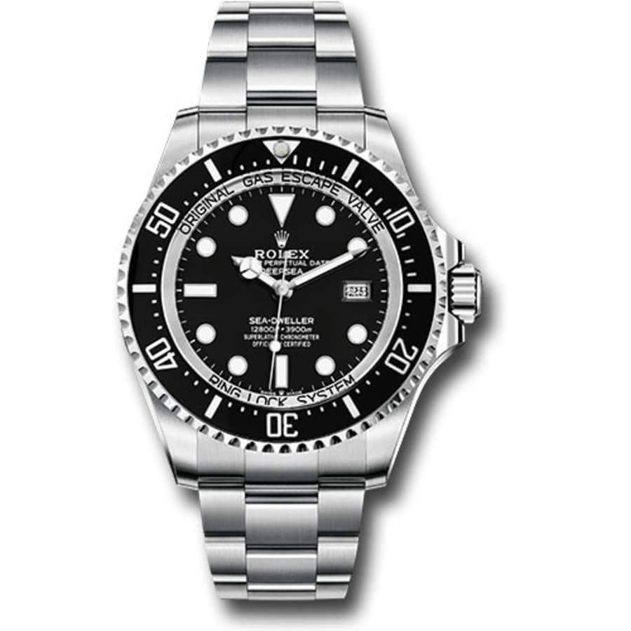 Rolex Sea-Dweller Deepsea Oyster 44mm Stainless Steel Watch Black Dial 136660