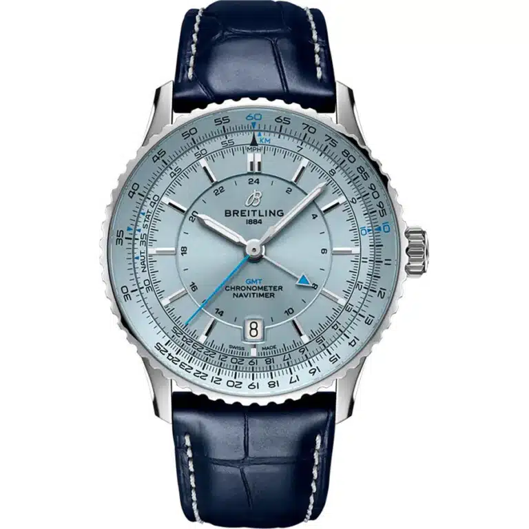 Breitling Navitimer GMT A32310171C1P1 Stainless Steel with Blue Leather Watch Blue Dial