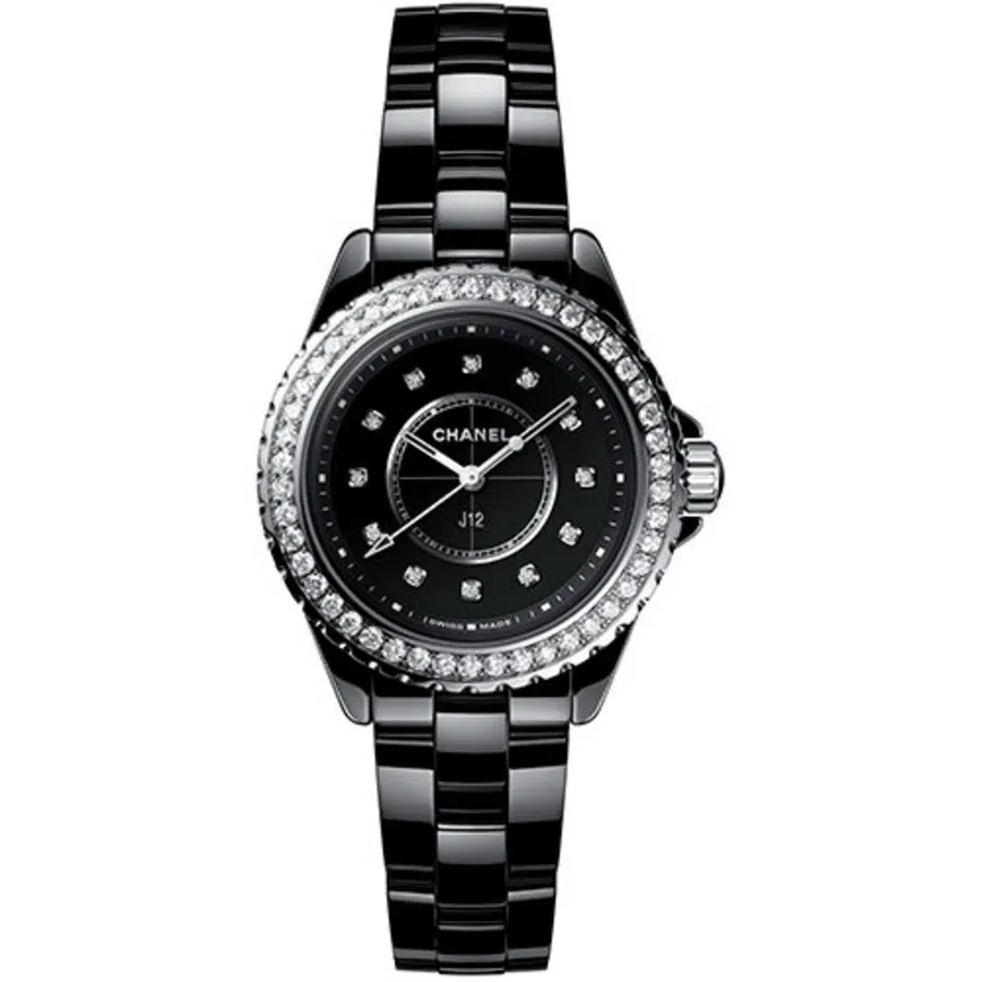 Chanel J12 33mm Black Ceramic And Steel Case - Diamond Bezel H6419 2024