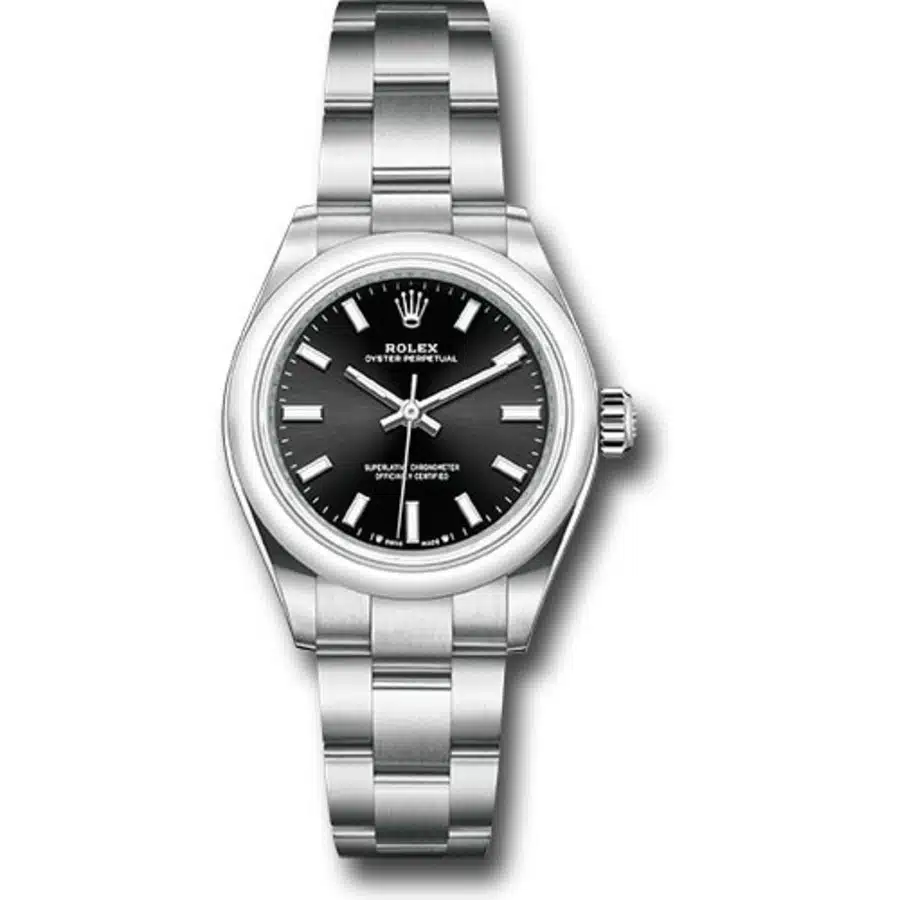 Rolex Oyster Perpetual 28 Stainless Steel Watch Black Dial 276200