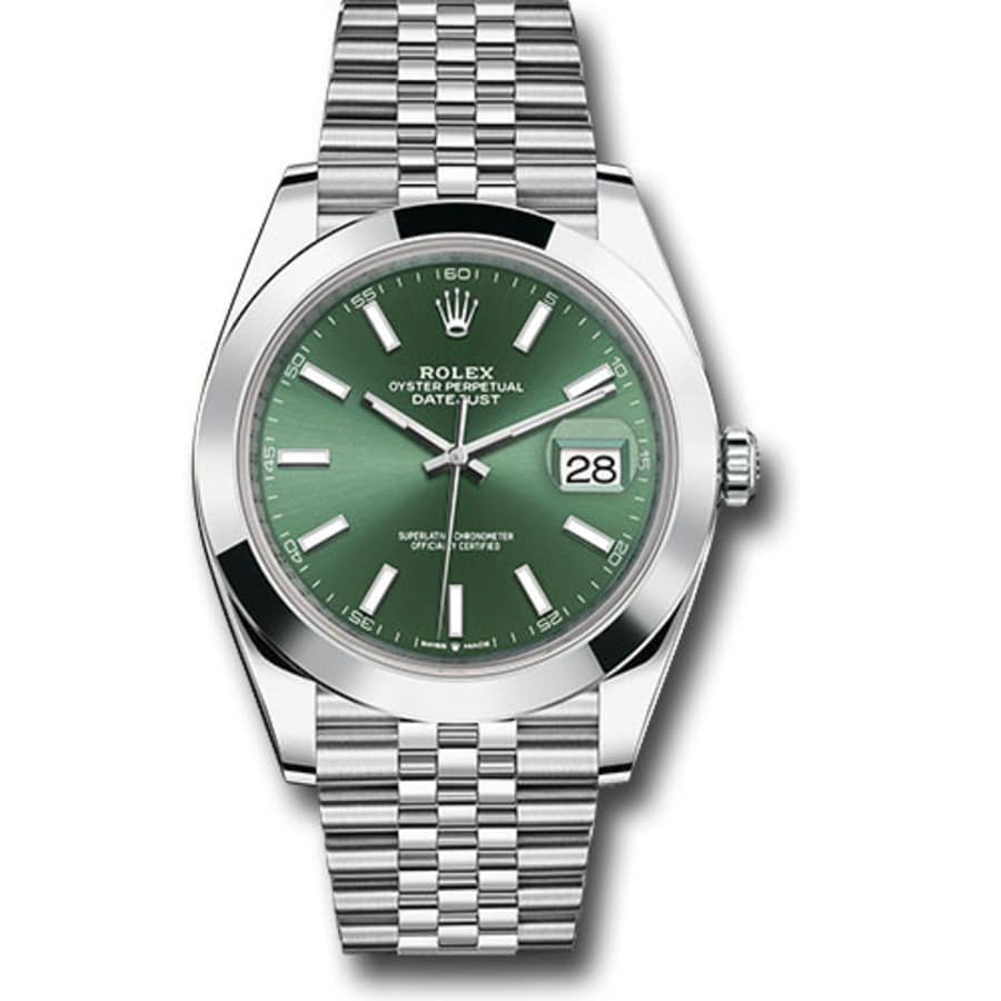 Rolex Datejust 41 Jubilee 126300 Stainless Steel Watch Green Index Dial