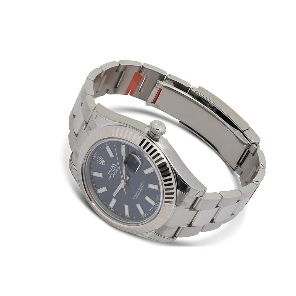 Rolex Datejust II Steel & White Gold Watch Blue Dial 116334