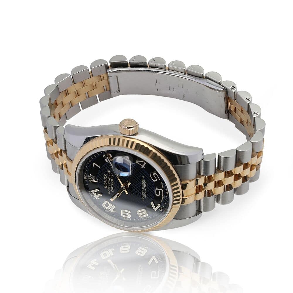 Rolex Datejust 36mm Blue Pattern Arabic Dial 116233 Stainless Steel Two Tone Watch