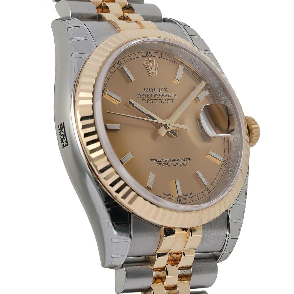 Rolex Datejust 116233 Champagne Index Stainless Steel With Yellow Gold Watch