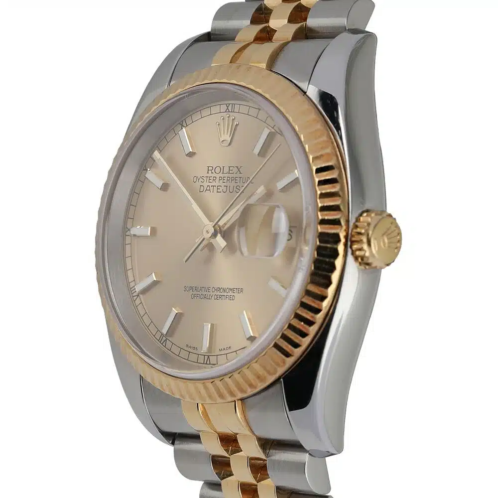Rolex Datejust 36mm Champagne Index Dial 116233-0151 Stainless Steel With Yellow Gold Watch – image 3