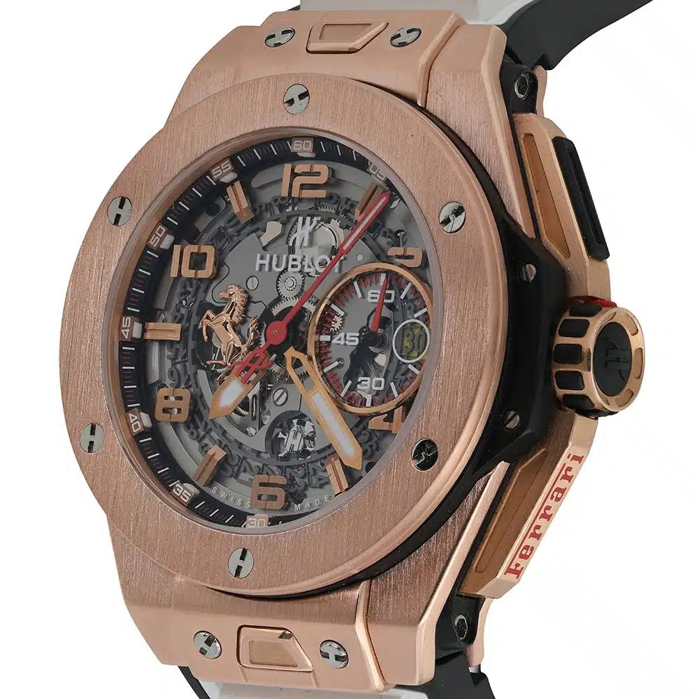 Hublot Big Bang Ferrari 401.OX.0123.VR King Gold watch, dial detail