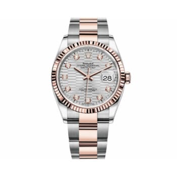 Rolex Datejust 126231-0040 36m Stainless Steel & Rose Gold with Silver Fluted Motif Dial Watch 2024