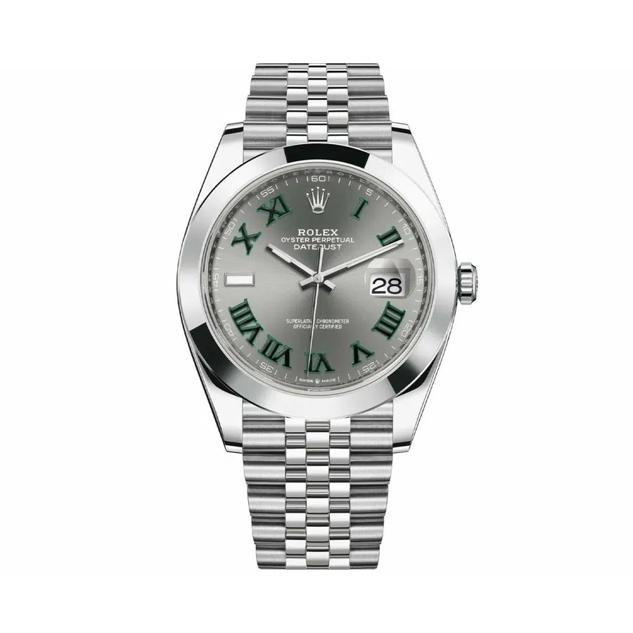 Rolex Datejust 36mm 126200-0017 Jubilee Stainless Steel Watch Slate Grey Wimbledon Dial MINT 2023