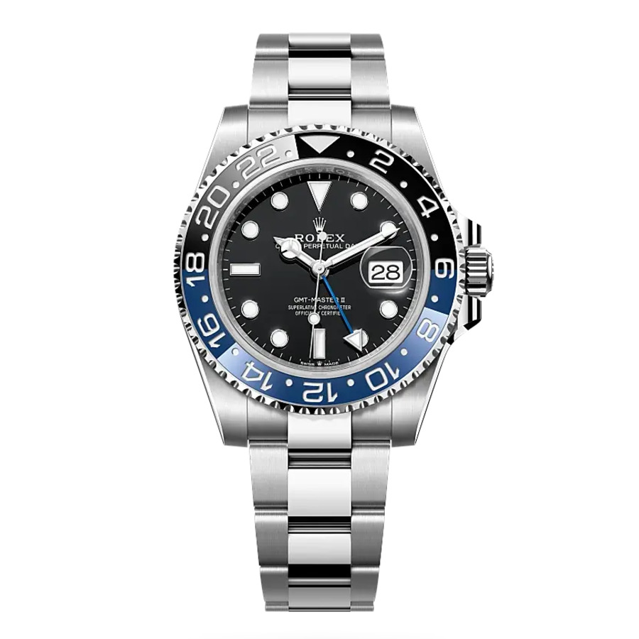 images Rolex GMT-Master II Oyster Bracelet 40mm 126710BLNR Stainless Steel Watch Black Dial 2022