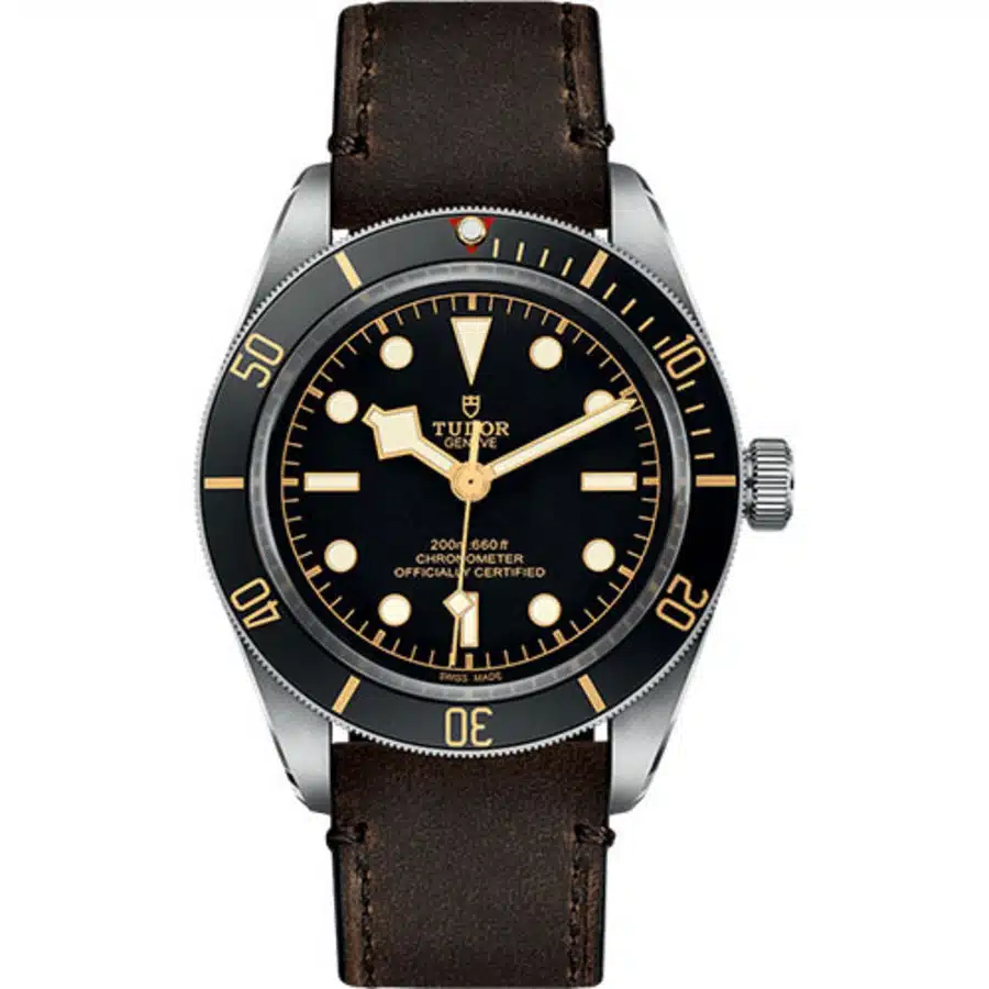 Tudor M79030N-0002 Black Bay Fifty-Eight Watch 39 mm Steel Case Black Dial Brown Leather Strap 2024