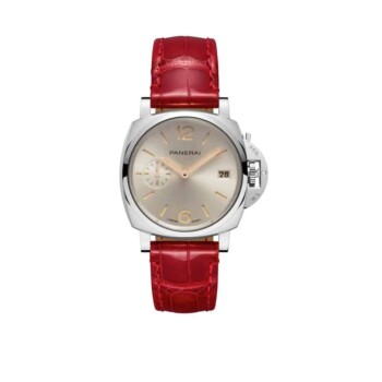 Panerai Luminor Due 38mm PAM01248 Stainless Steel with Red leather Watch Silver Dial 2024