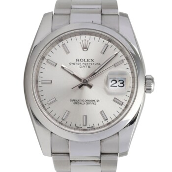 Rolex Date 34mm 115200 Stainless Steel Watch (Silver)
