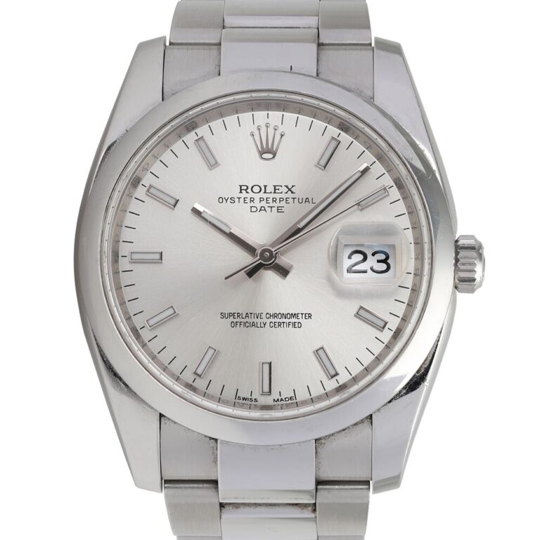 Rolex Date 34mm 115200 Stainless Steel Watch (Silver)