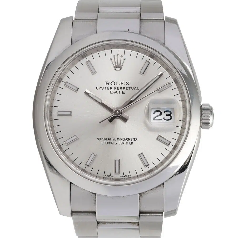 Rolex Date 34mm 115200 Stainless Steel Watch (Silver)