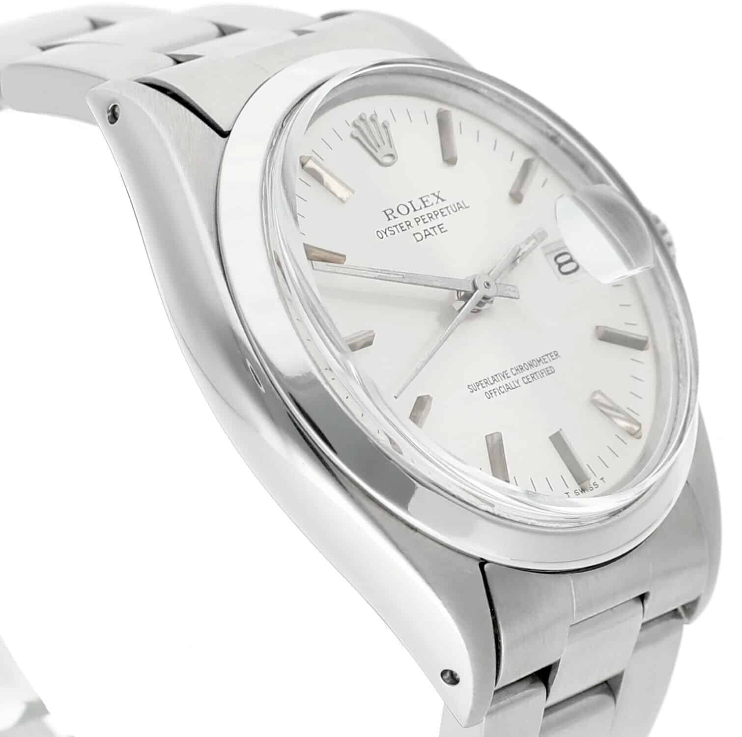 Rolex Date Stainless Steel Silver Dial Vintage Watch 1500 Circa 1970