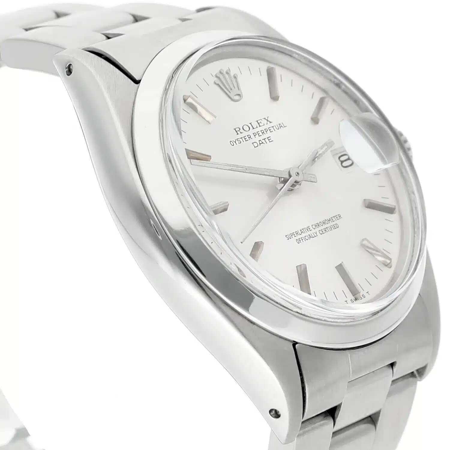 Rolex Date Stainless Steel Silver Dial Vintage Watch 1500 Circa 1970 – image 4