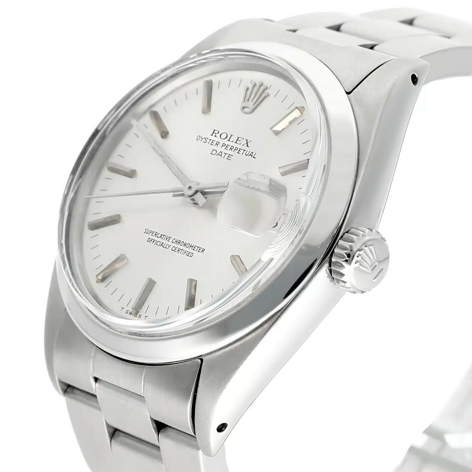 Rolex Date Stainless Steel Silver Dial Vintage Watch 1500 Circa 1975 – image 3