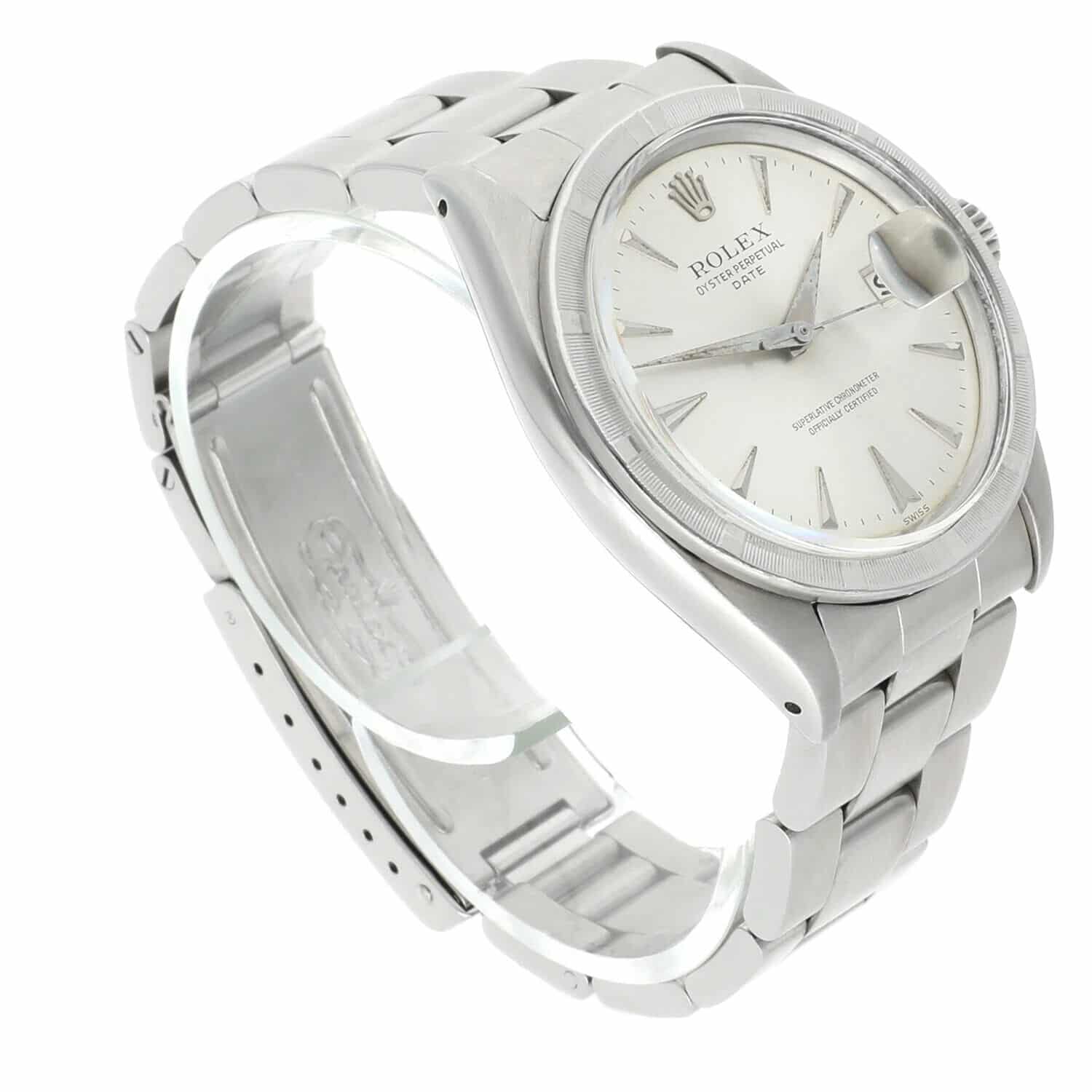 Rolex Oyster Perpetual Date Stainless Steel Watch 1501 Silver Dial Oyster Band Vintage 1962