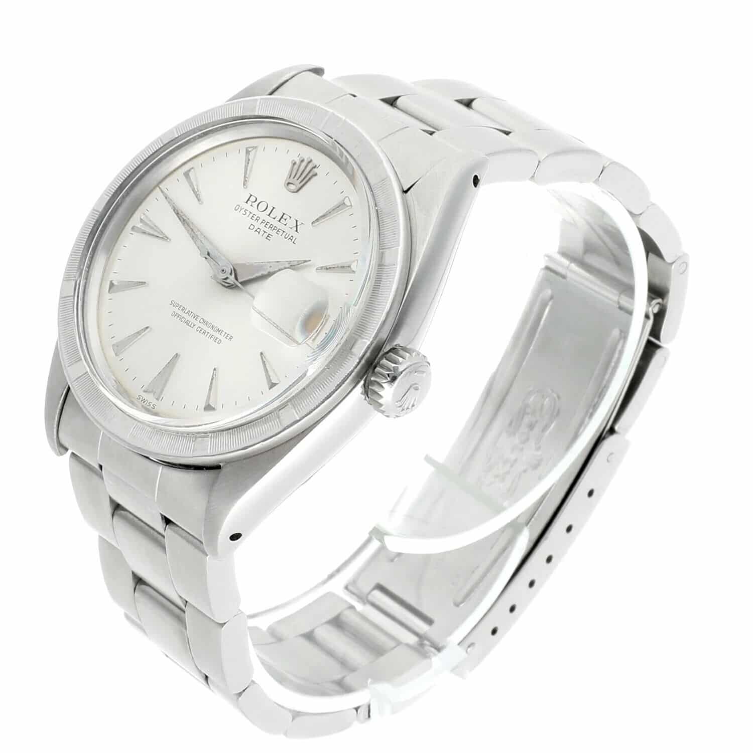 Rolex Oyster Perpetual Date Stainless Steel Watch 1501 Silver Dial Oyster Band Vintage 1962