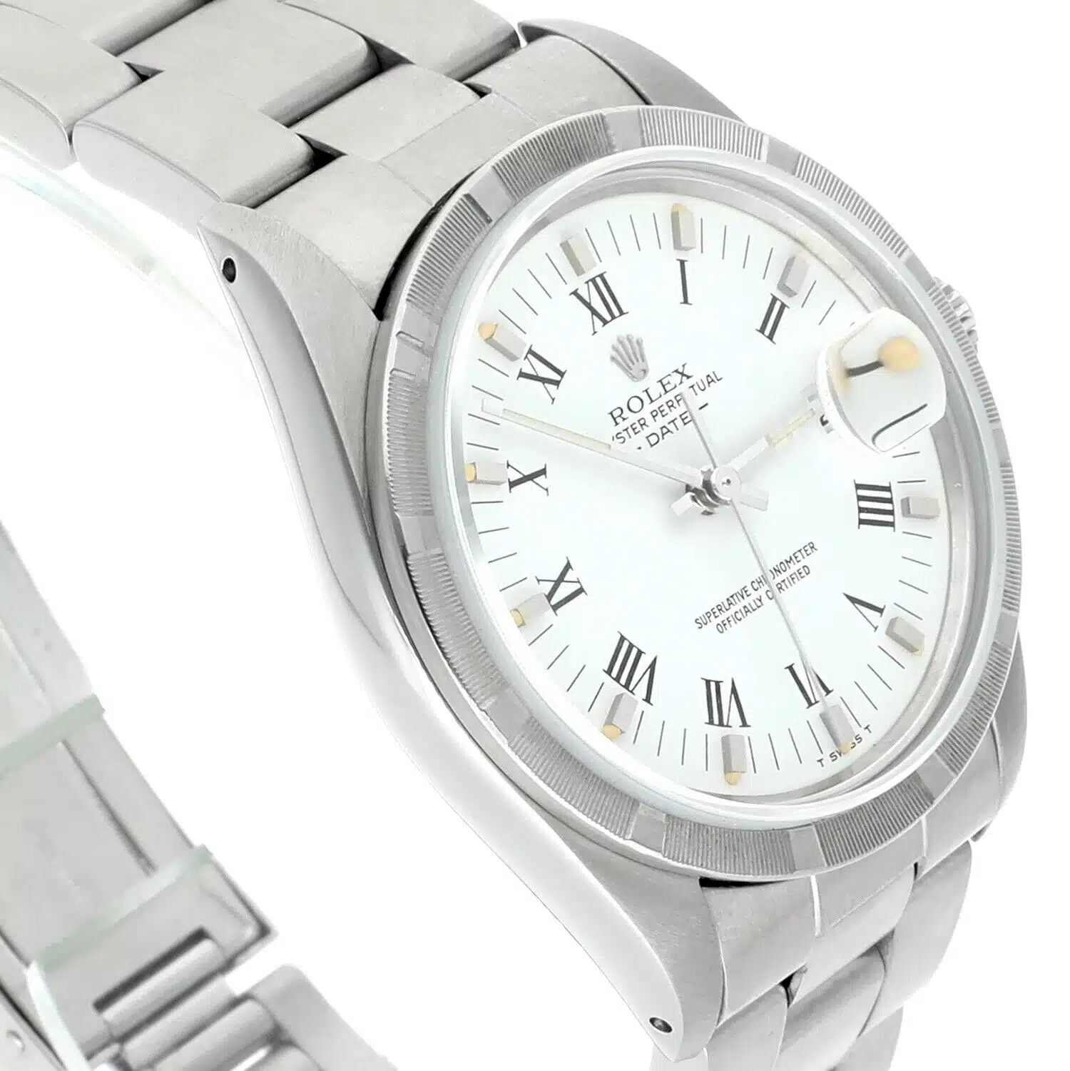 Rolex Oyster Perpetual Date Unisex Stainless Steel Watch Oyster White Roman Dial 15010 Circa - 1988 – image 4