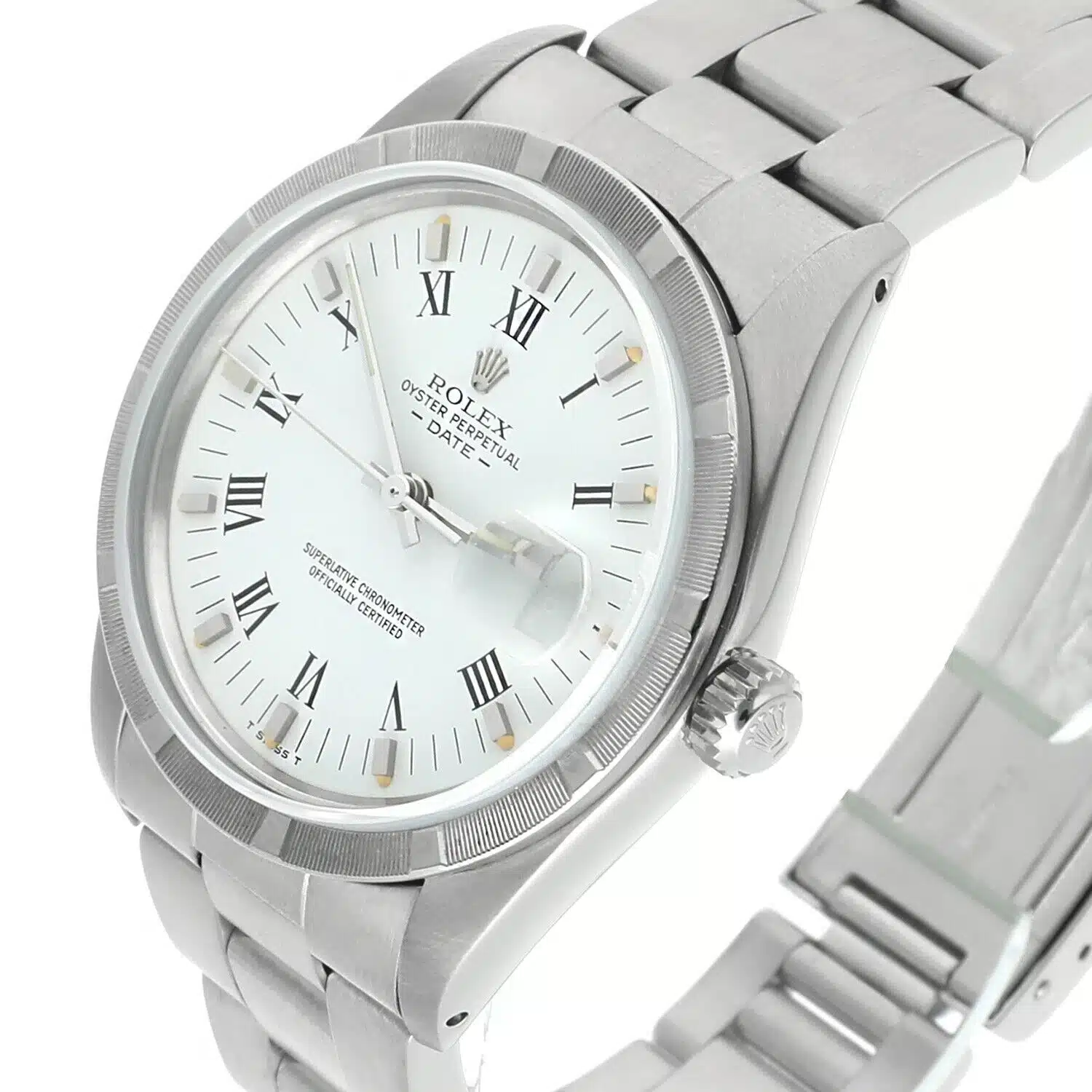 Rolex Oyster Perpetual Date Unisex Stainless Steel Watch Oyster White Roman Dial 15010 Circa - 1988 – image 3
