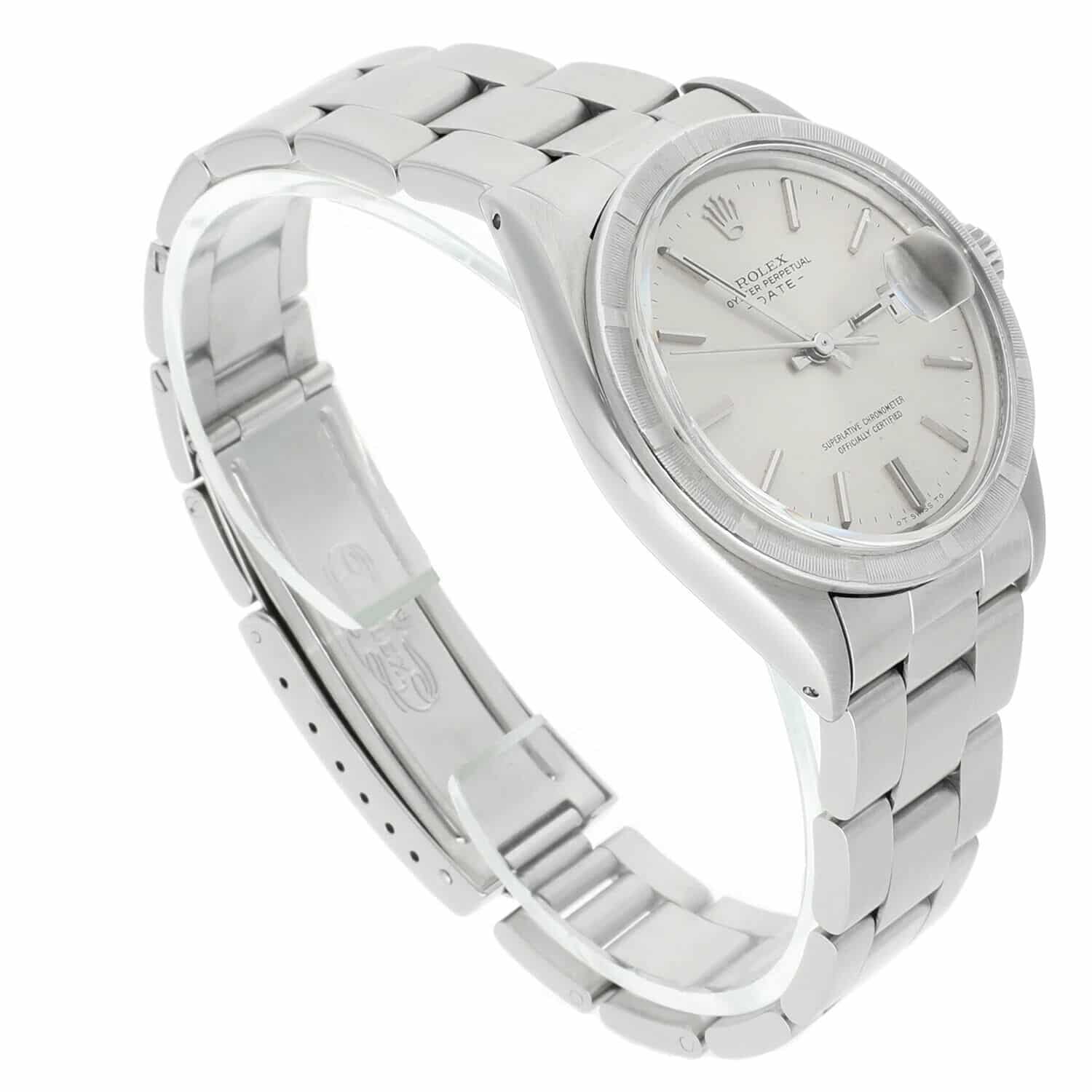 Rolex Oyster Perpetual Date Stainless Steel Watch Silver Dial Oyster Band Vintage 1501