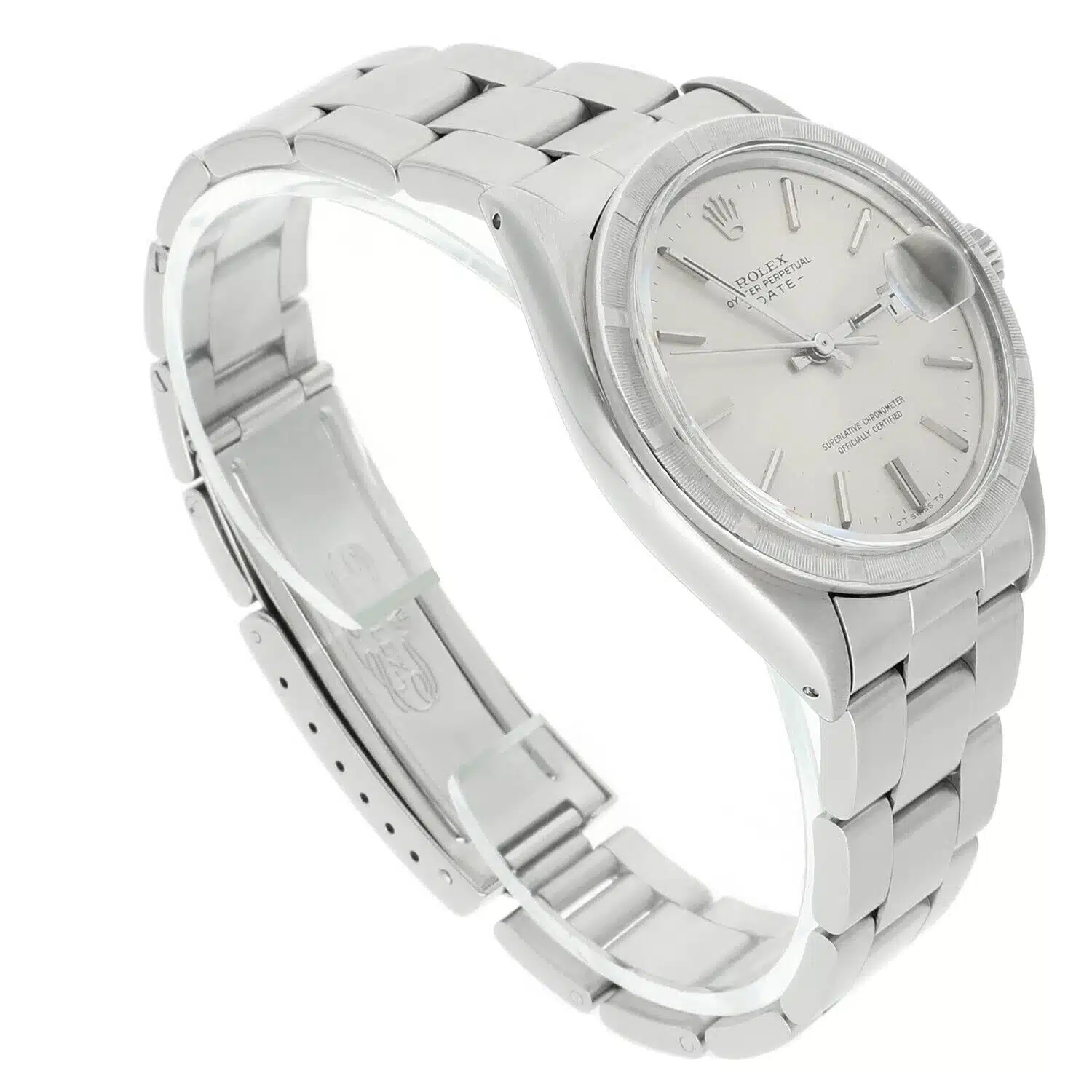 Rolex Oyster Perpetual Date Stainless Steel Watch Silver Dial Oyster Band Vintage 1501 – image 4