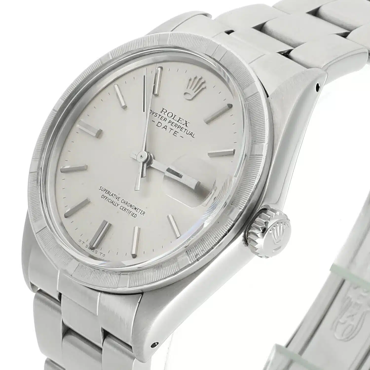 Rolex Oyster Perpetual Date Stainless Steel Watch Silver Dial Oyster Band Vintage 1501 – image 3