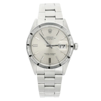 Rolex Oyster Perpetual Date Stainless Steel Watch Silver Dial Oyster Band Vintage 1501